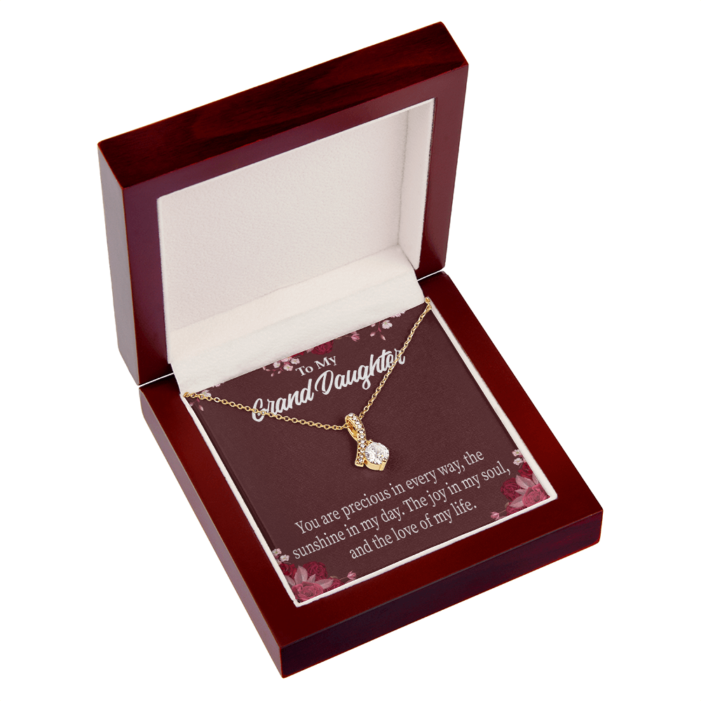 To My Granddaughter You are Precious Alluring Ribbon Necklace Message Card-Express Your Love Gifts