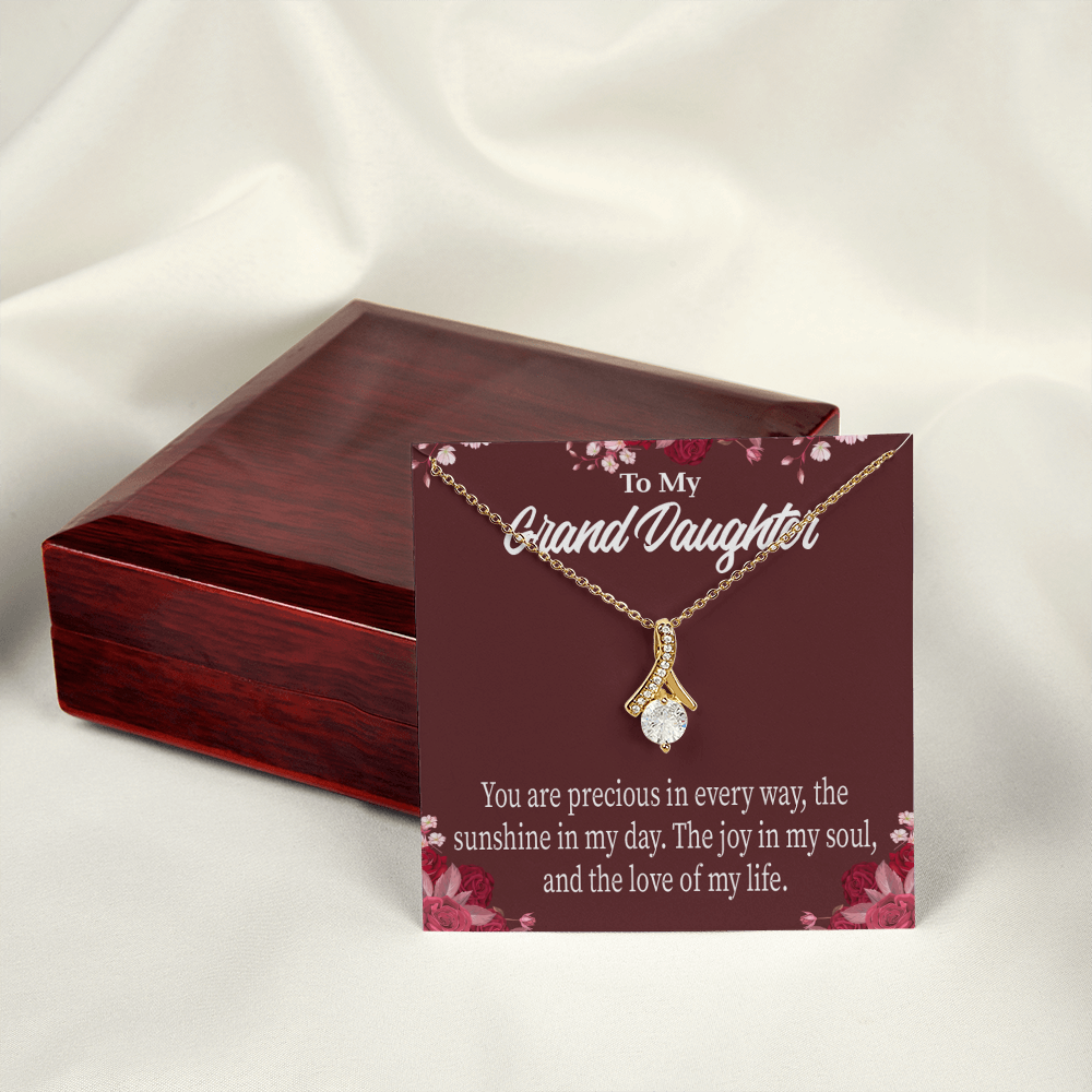 To My Granddaughter You are Precious Alluring Ribbon Necklace Message Card-Express Your Love Gifts