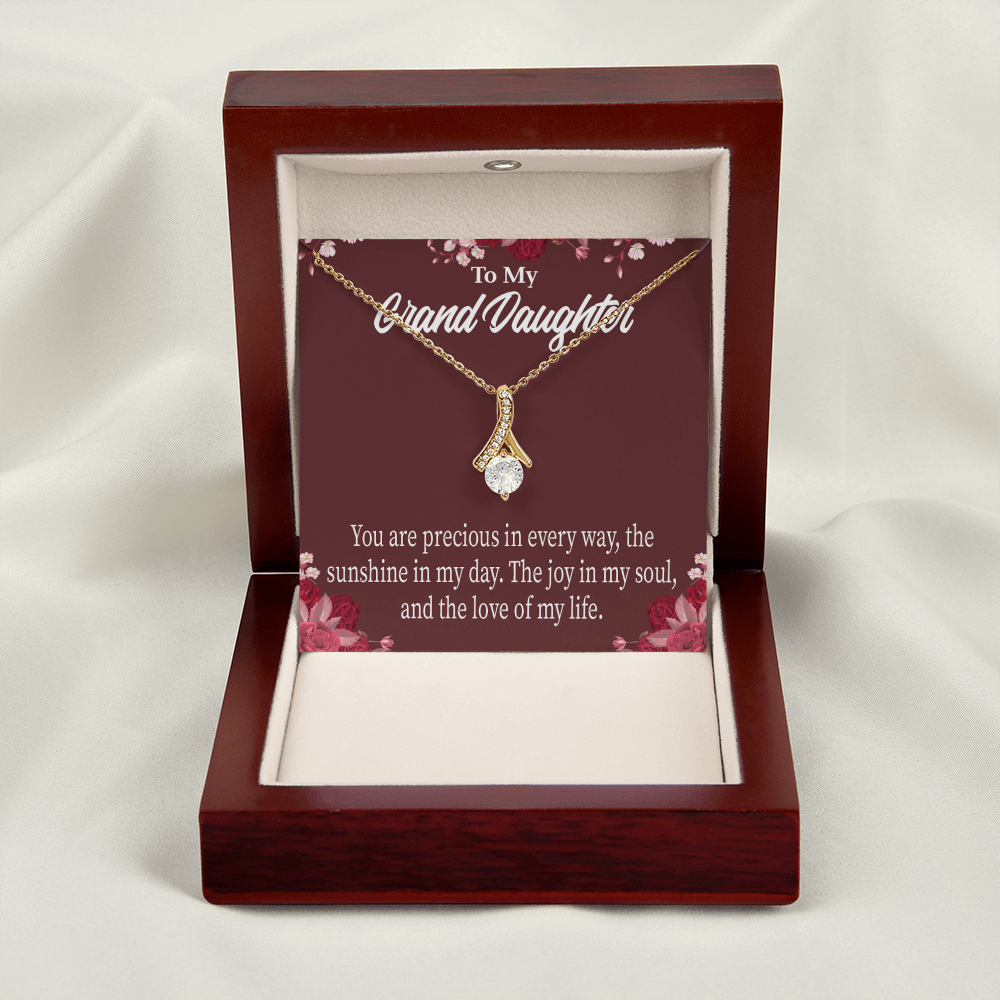 To My Granddaughter You are Precious Alluring Ribbon Necklace Message Card-Express Your Love Gifts