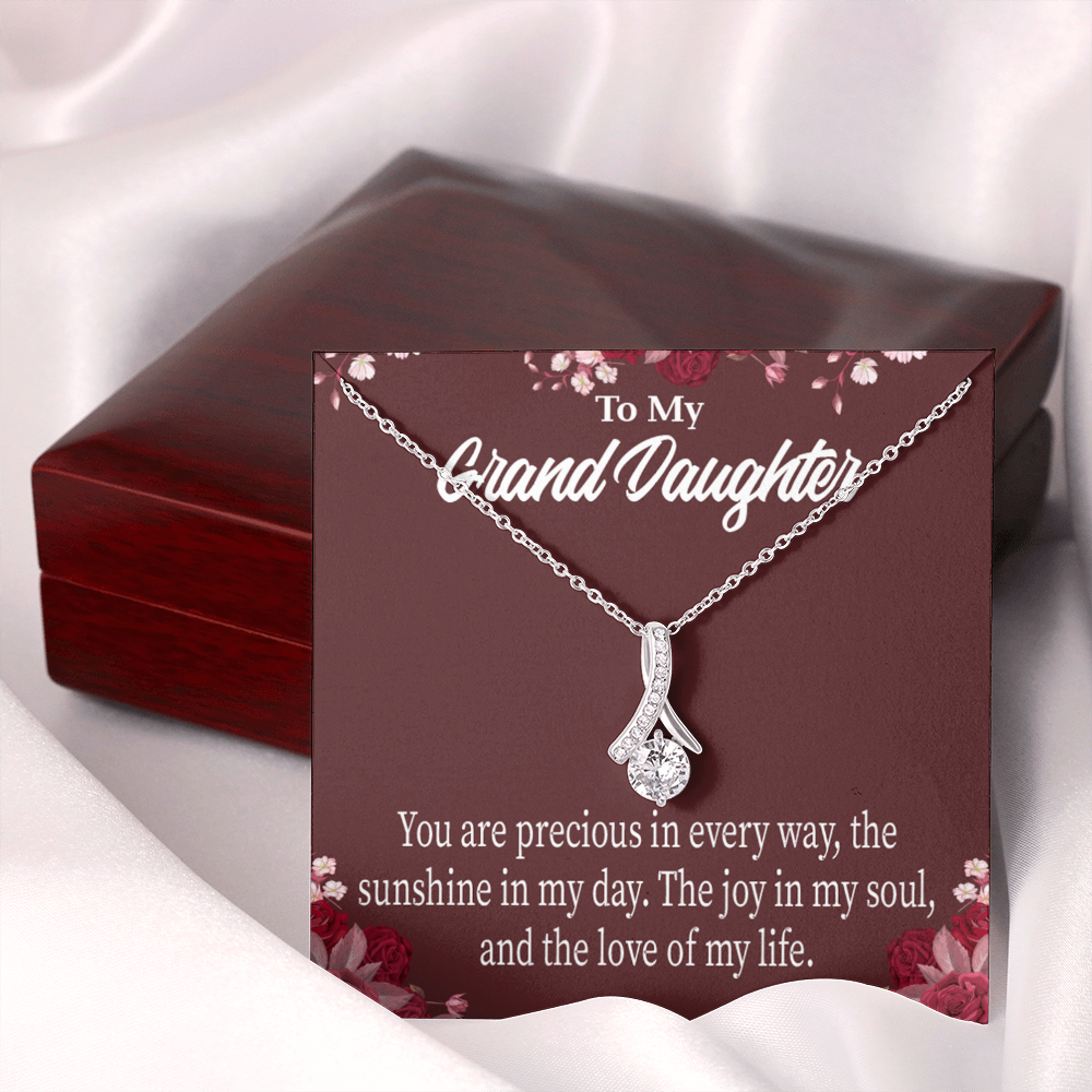 To My Granddaughter You are Precious Alluring Ribbon Necklace Message Card-Express Your Love Gifts