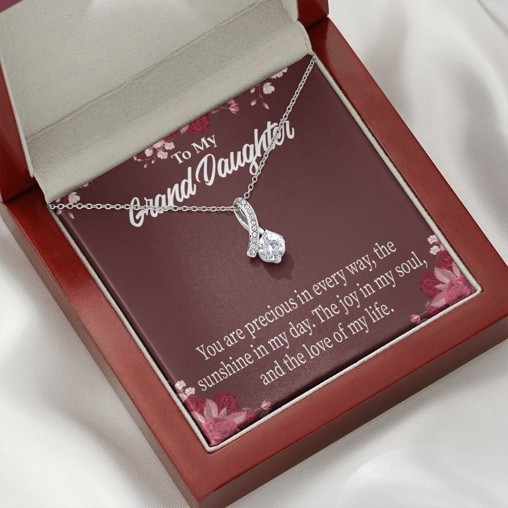 To My Granddaughter You are Precious Alluring Ribbon Necklace Message Card-Express Your Love Gifts