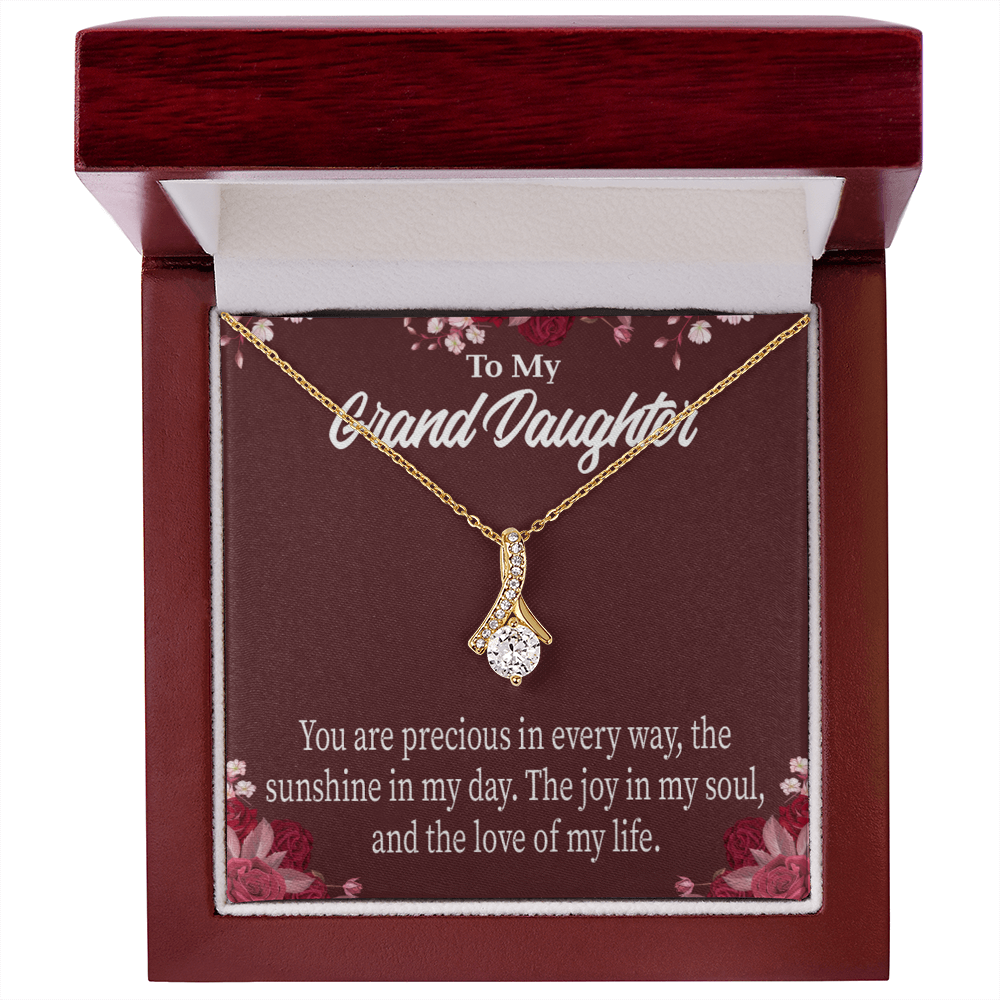 To My Granddaughter You are Precious Alluring Ribbon Necklace Message Card-Express Your Love Gifts