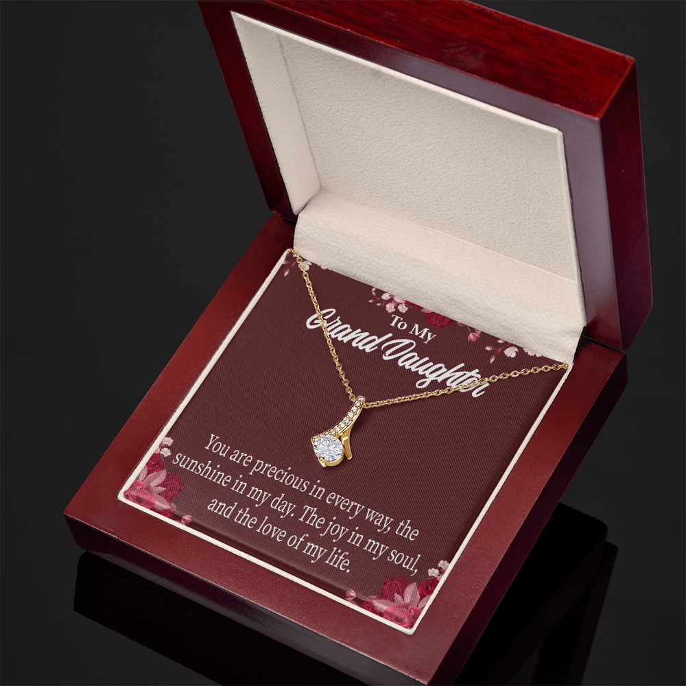 To My Granddaughter You are Precious Alluring Ribbon Necklace Message Card-Express Your Love Gifts