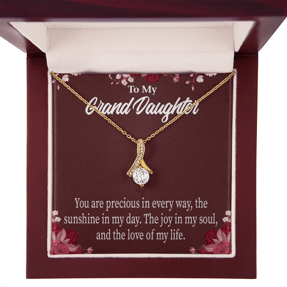 To My Granddaughter You are Precious Alluring Ribbon Necklace Message Card-Express Your Love Gifts