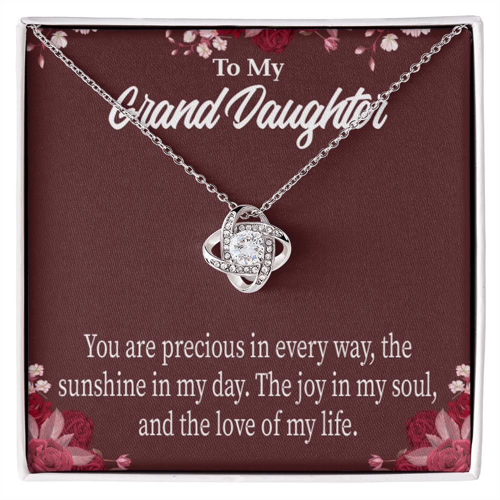 To My Granddaughter You are Precious Infinity Knot Necklace Message Card-Express Your Love Gifts