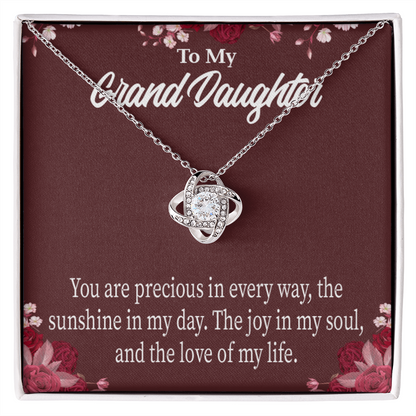 To My Granddaughter You are Precious Infinity Knot Necklace Message Card-Express Your Love Gifts
