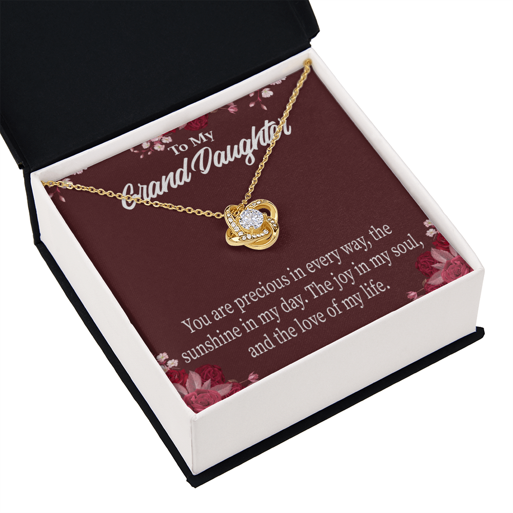 To My Granddaughter You are Precious Infinity Knot Necklace Message Card-Express Your Love Gifts