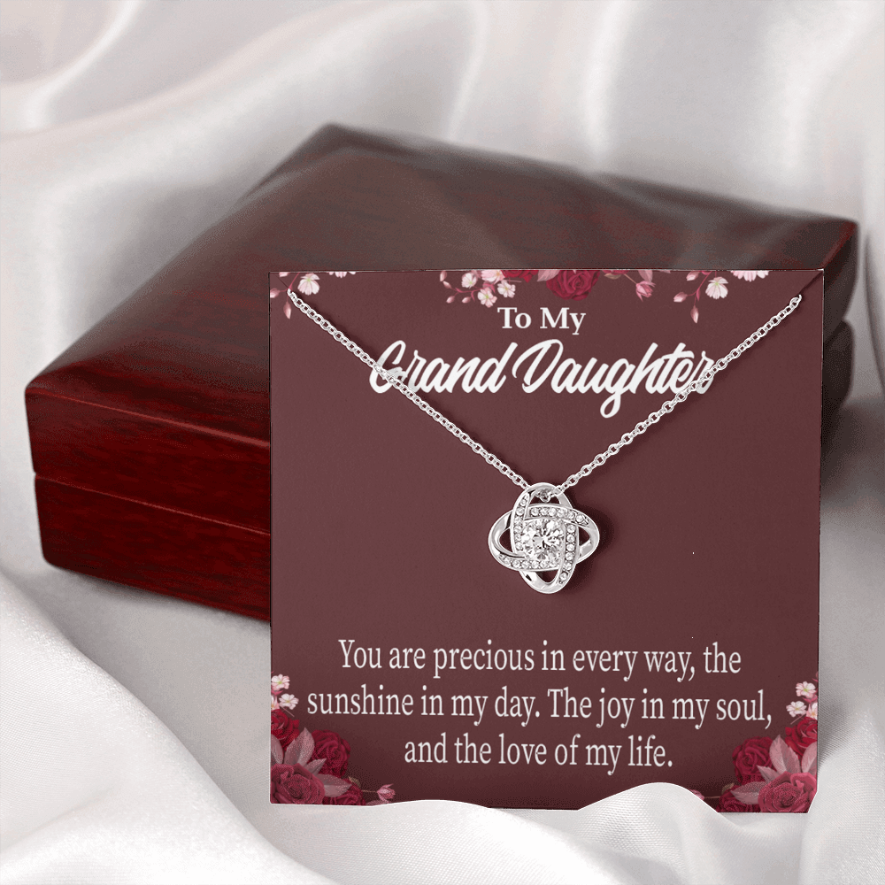 To My Granddaughter You are Precious Infinity Knot Necklace Message Card-Express Your Love Gifts