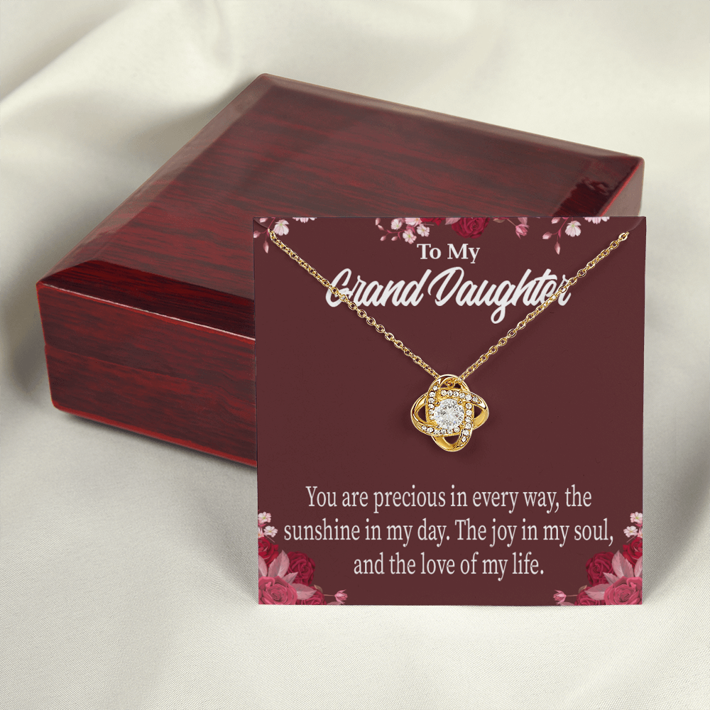 To My Granddaughter You are Precious Infinity Knot Necklace Message Card-Express Your Love Gifts