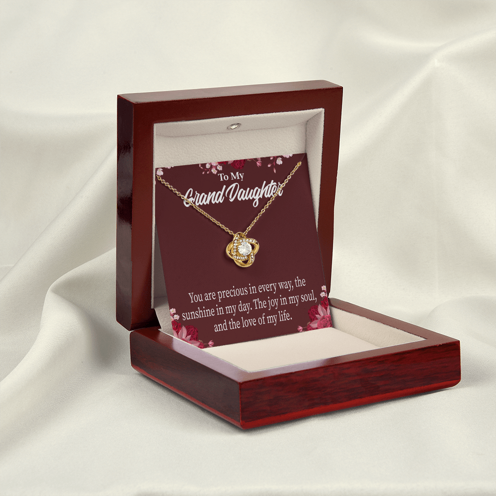 To My Granddaughter You are Precious Infinity Knot Necklace Message Card-Express Your Love Gifts