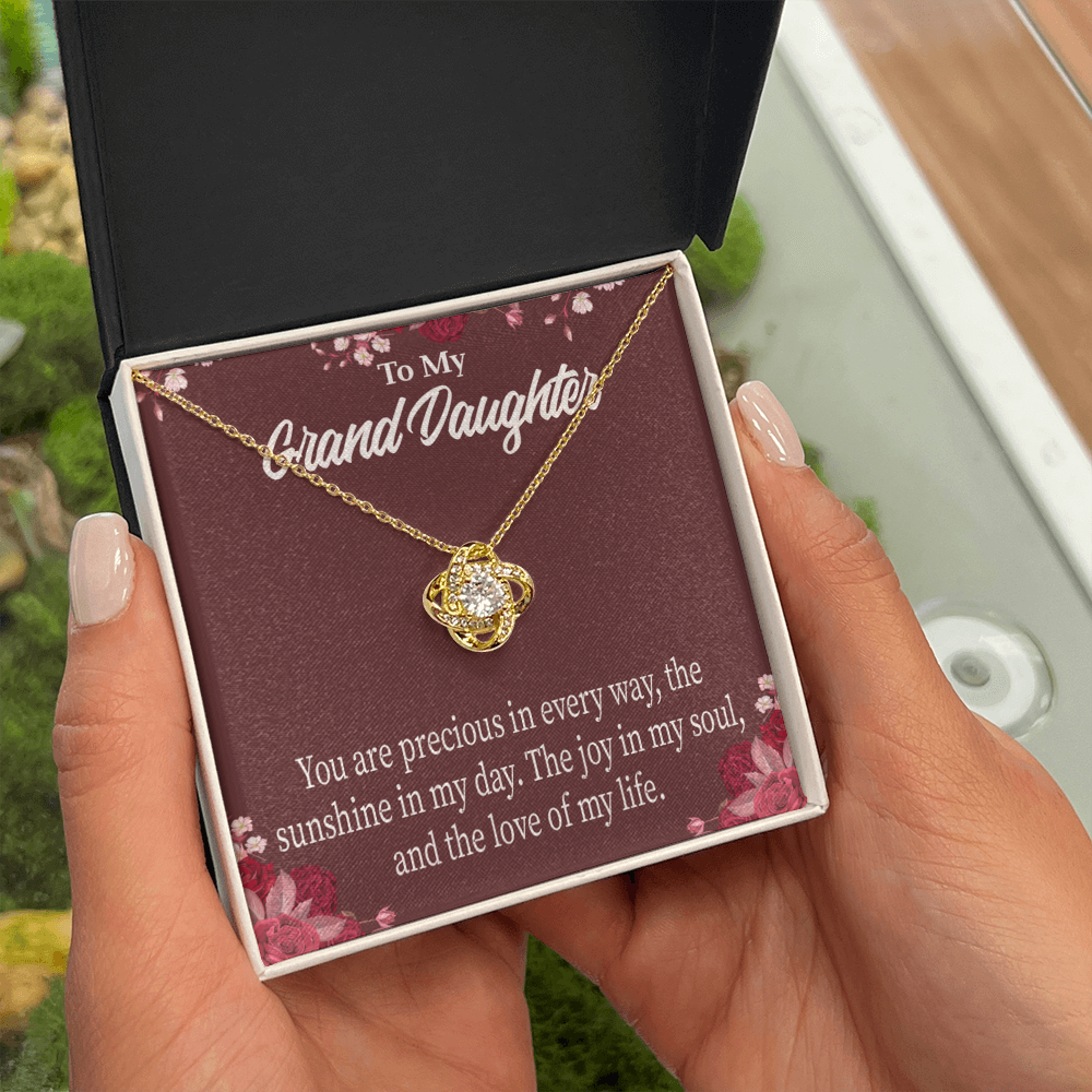 To My Granddaughter You are Precious Infinity Knot Necklace Message Card-Express Your Love Gifts