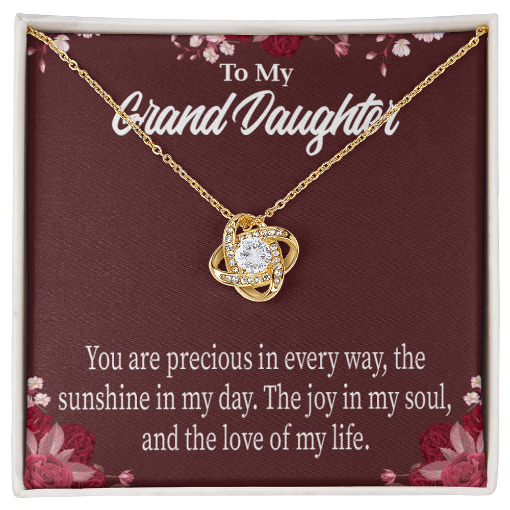 To My Granddaughter You are Precious Infinity Knot Necklace Message Card-Express Your Love Gifts