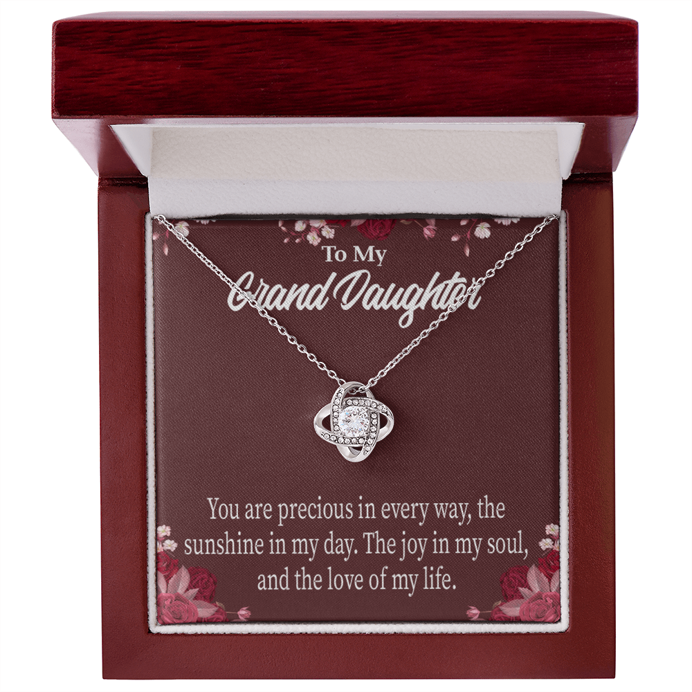 To My Granddaughter You are Precious Infinity Knot Necklace Message Card-Express Your Love Gifts
