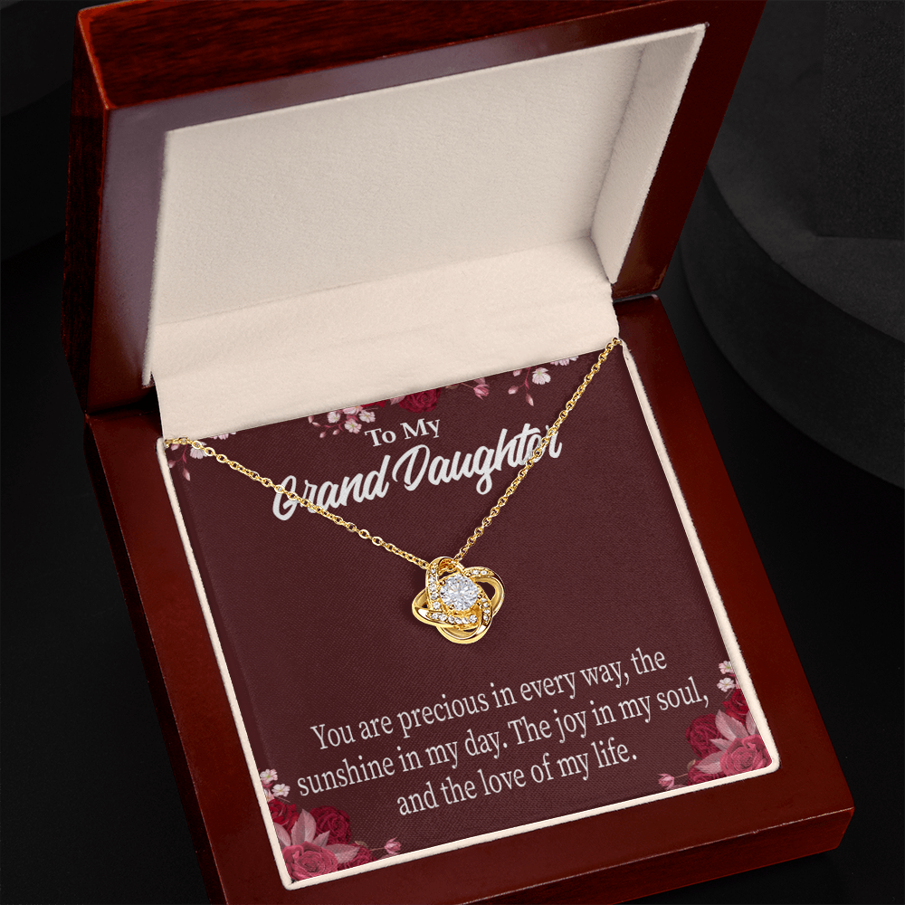 To My Granddaughter You are Precious Infinity Knot Necklace Message Card-Express Your Love Gifts