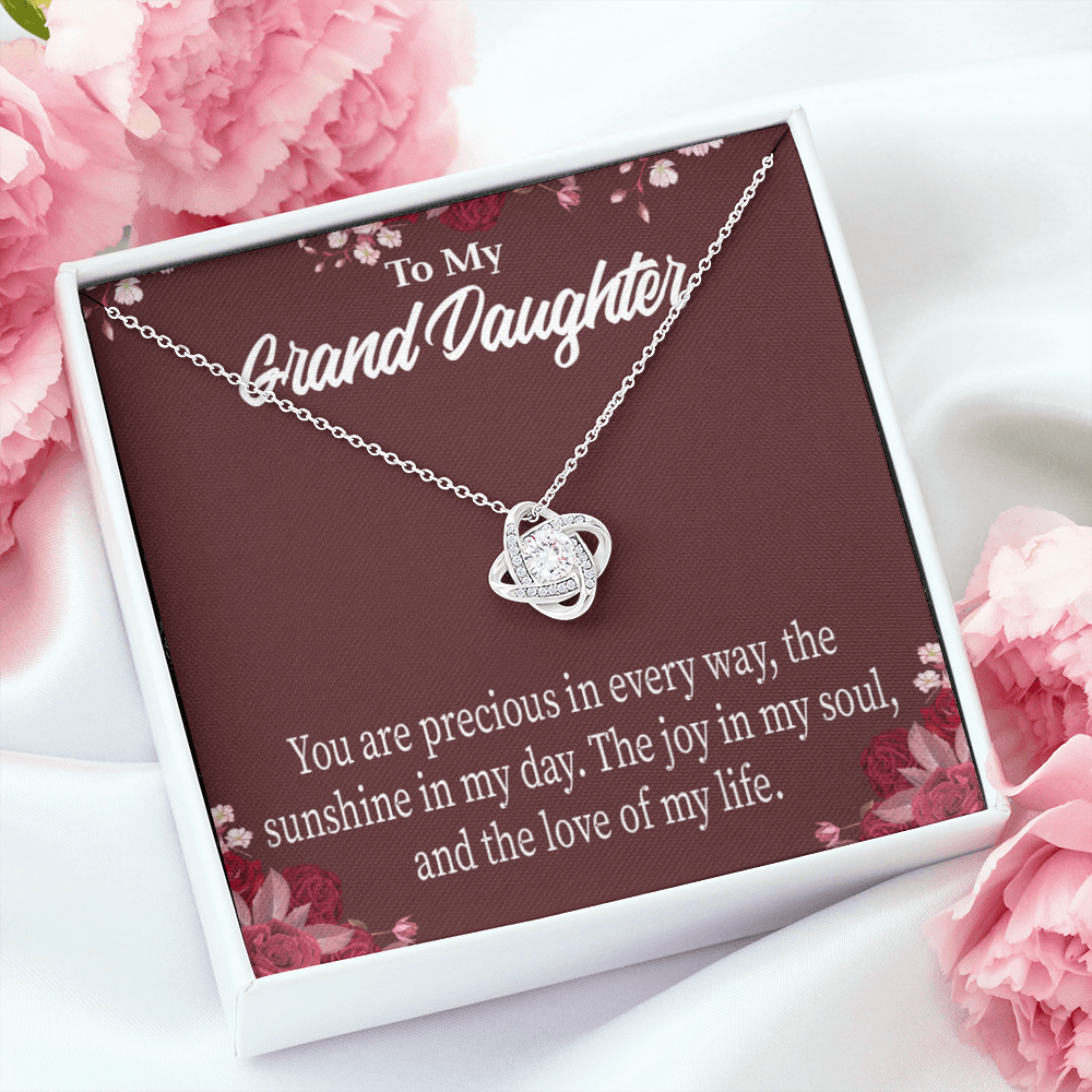 To My Granddaughter You are Precious Infinity Knot Necklace Message Card-Express Your Love Gifts