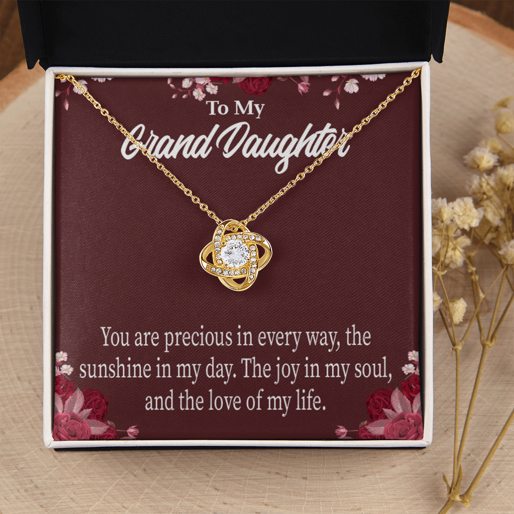 To My Granddaughter You are Precious Infinity Knot Necklace Message Card-Express Your Love Gifts