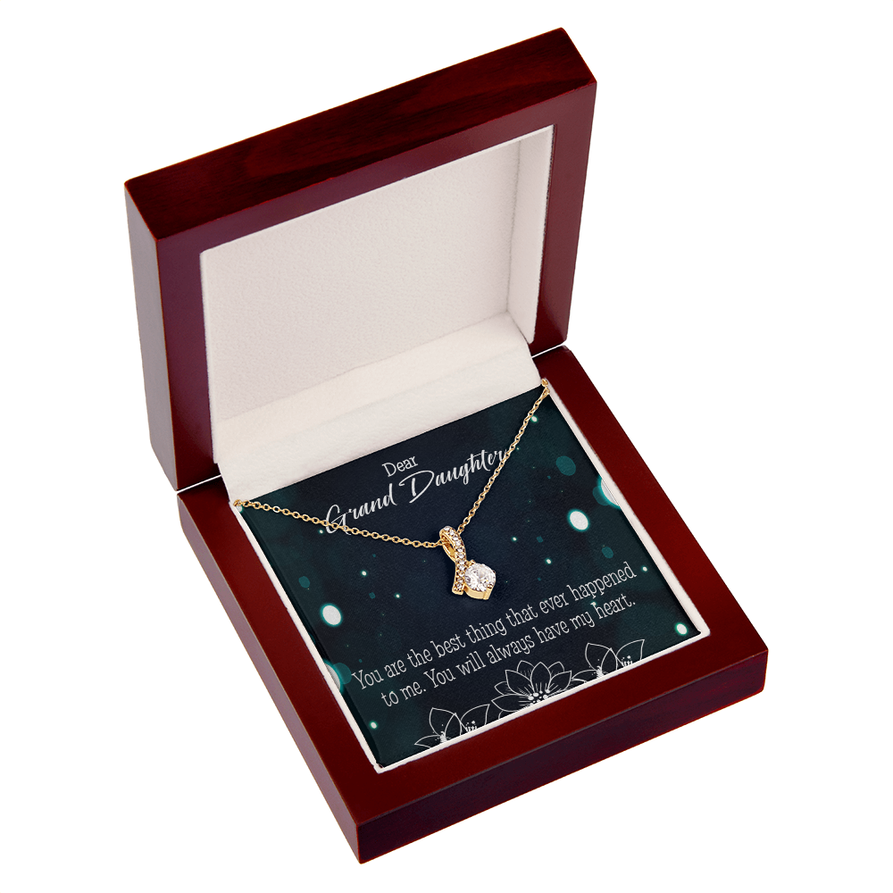 To My Granddaughter You Are the Best Alluring Ribbon Necklace Message Card-Express Your Love Gifts