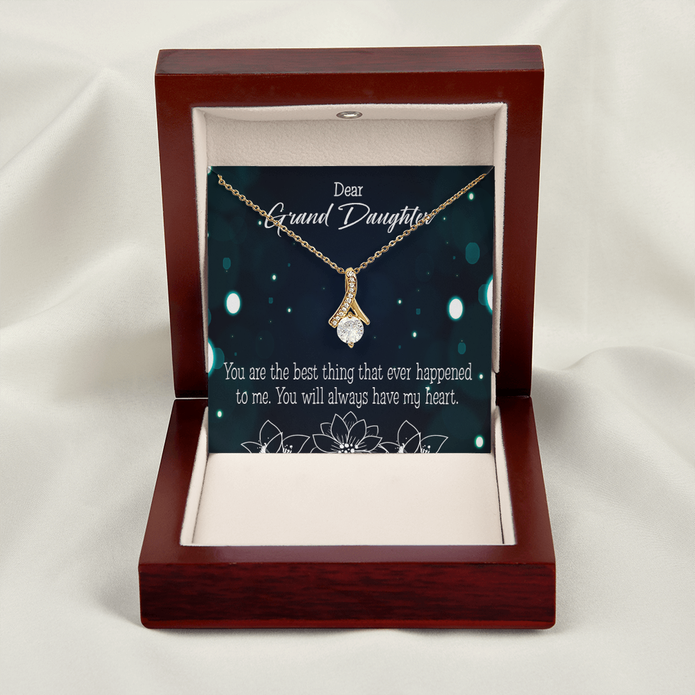 To My Granddaughter You Are the Best Alluring Ribbon Necklace Message Card-Express Your Love Gifts