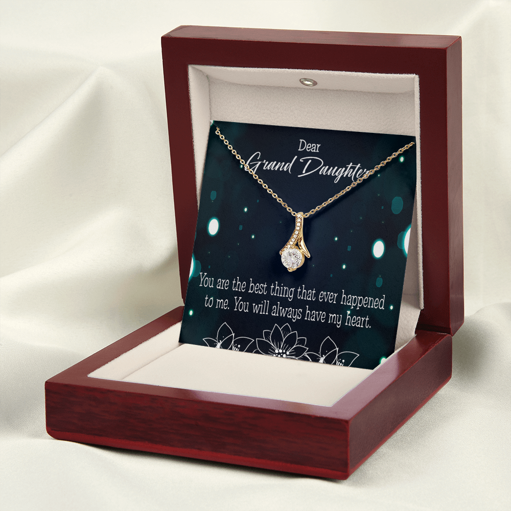 To My Granddaughter You Are the Best Alluring Ribbon Necklace Message Card-Express Your Love Gifts