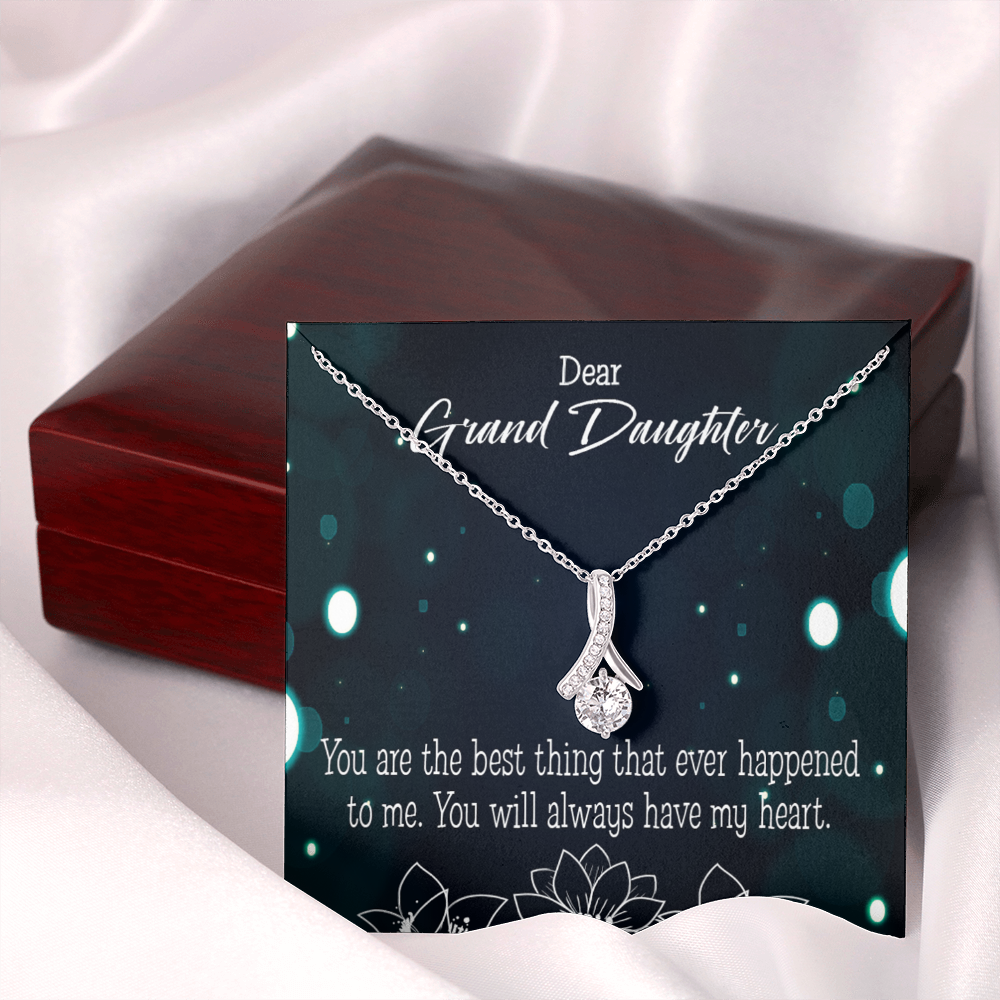 To My Granddaughter You Are the Best Alluring Ribbon Necklace Message Card-Express Your Love Gifts
