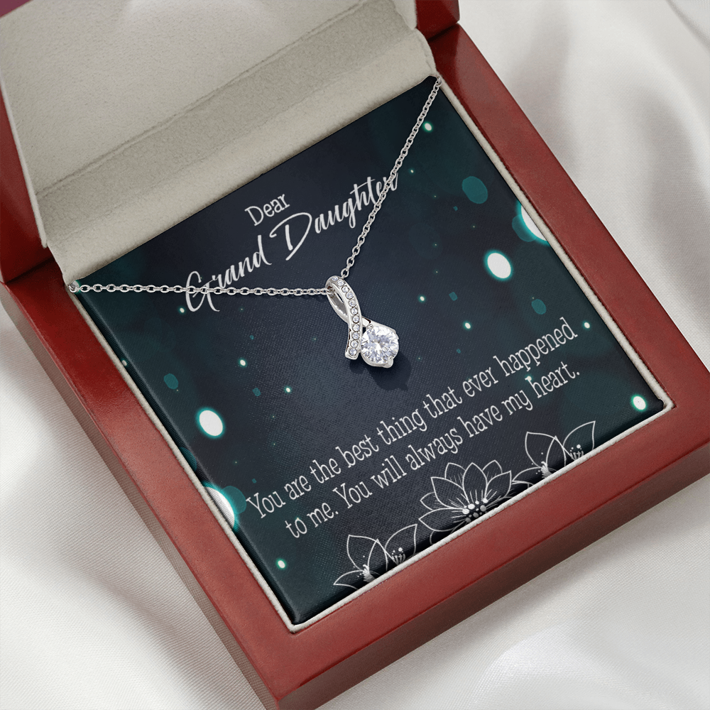 To My Granddaughter You Are the Best Alluring Ribbon Necklace Message Card-Express Your Love Gifts