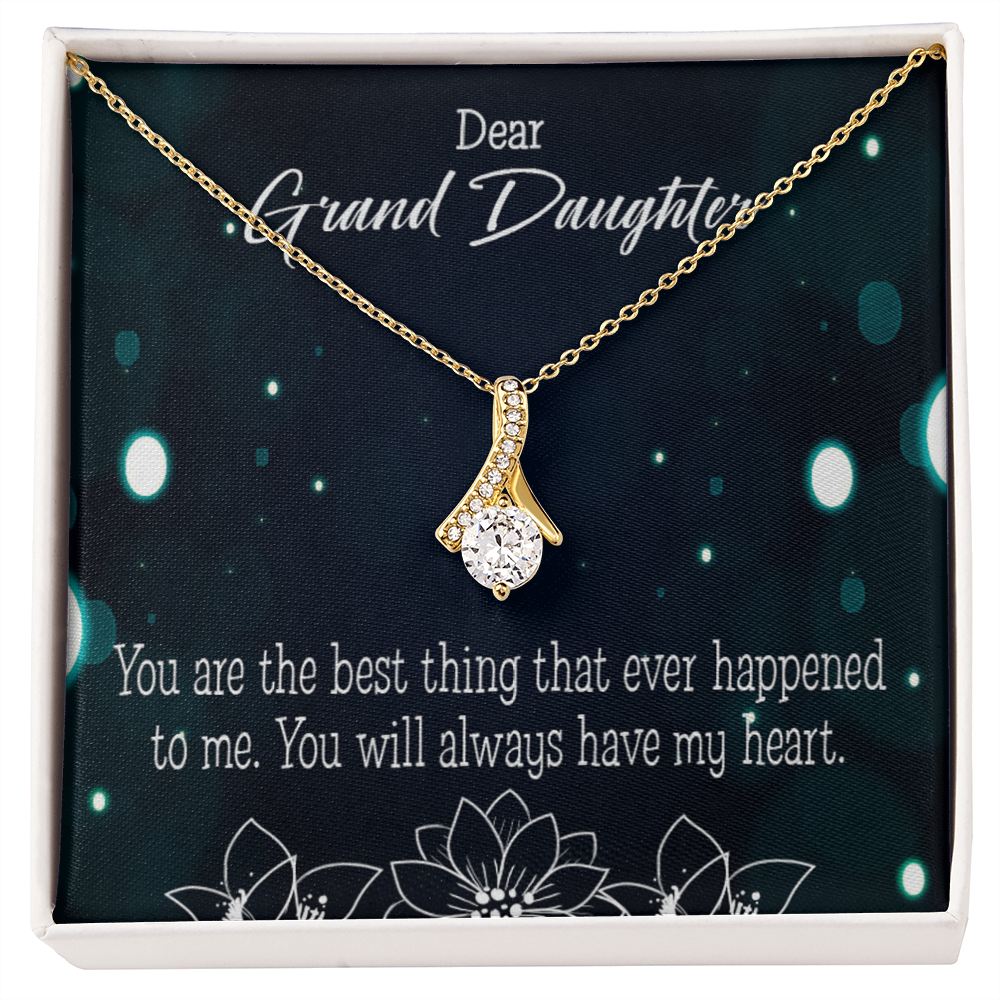 To My Granddaughter You Are the Best Alluring Ribbon Necklace Message Card-Express Your Love Gifts