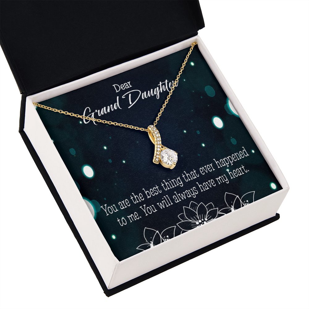 To My Granddaughter You Are the Best Alluring Ribbon Necklace Message Card-Express Your Love Gifts