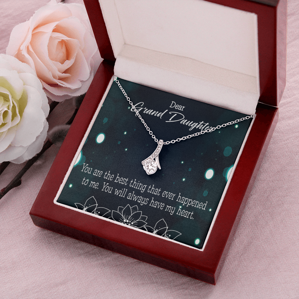 To My Granddaughter You Are the Best Alluring Ribbon Necklace Message Card-Express Your Love Gifts