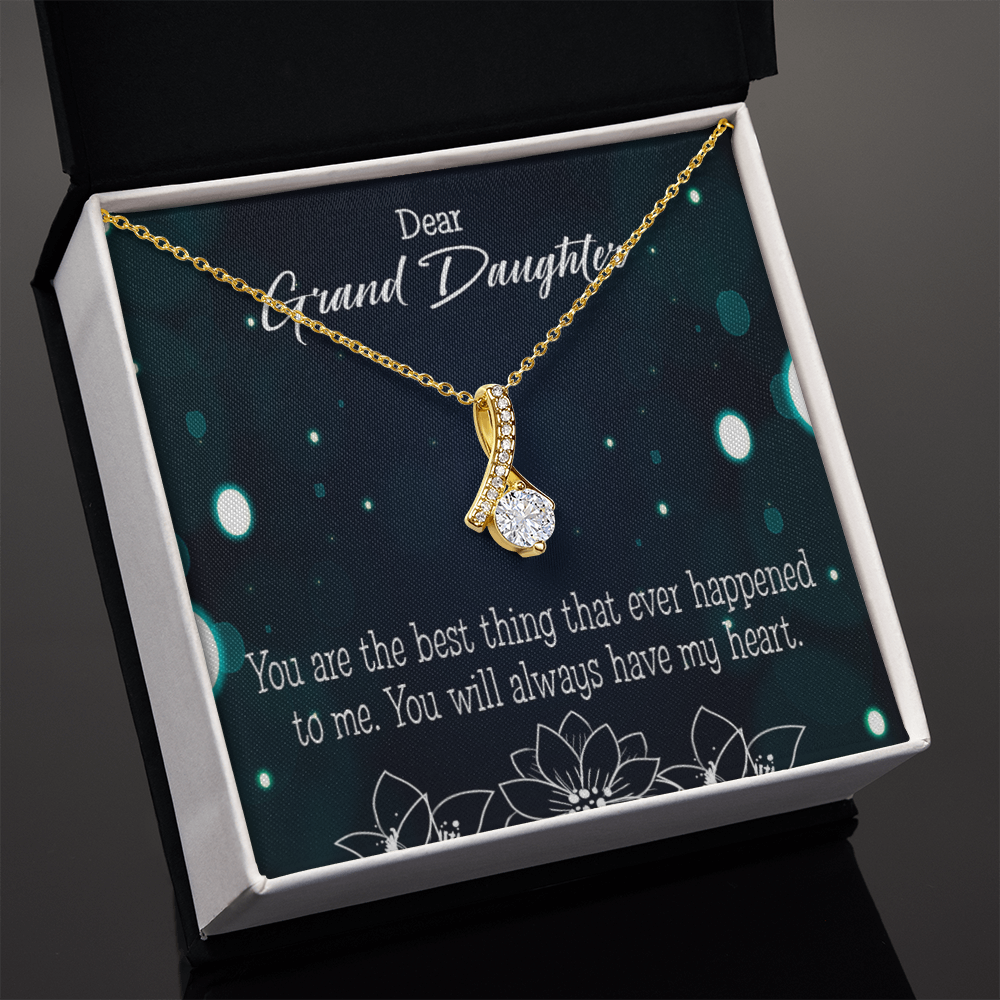 To My Granddaughter You Are the Best Alluring Ribbon Necklace Message Card-Express Your Love Gifts