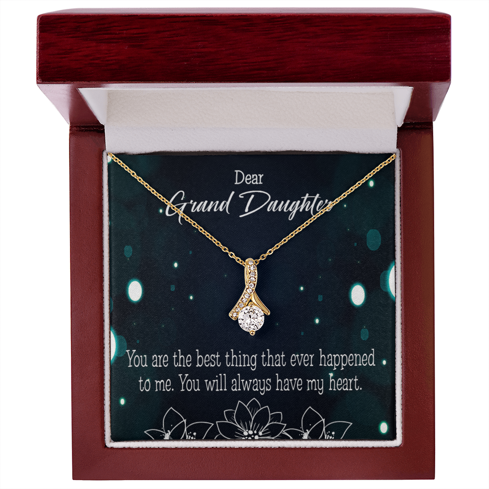 To My Granddaughter You Are the Best Alluring Ribbon Necklace Message Card-Express Your Love Gifts