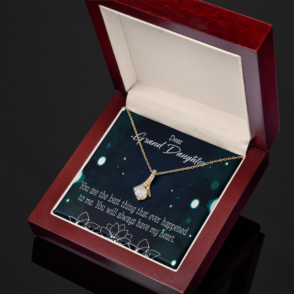 To My Granddaughter You Are the Best Alluring Ribbon Necklace Message Card-Express Your Love Gifts