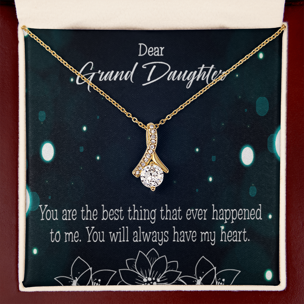 To My Granddaughter You Are the Best Alluring Ribbon Necklace Message Card-Express Your Love Gifts