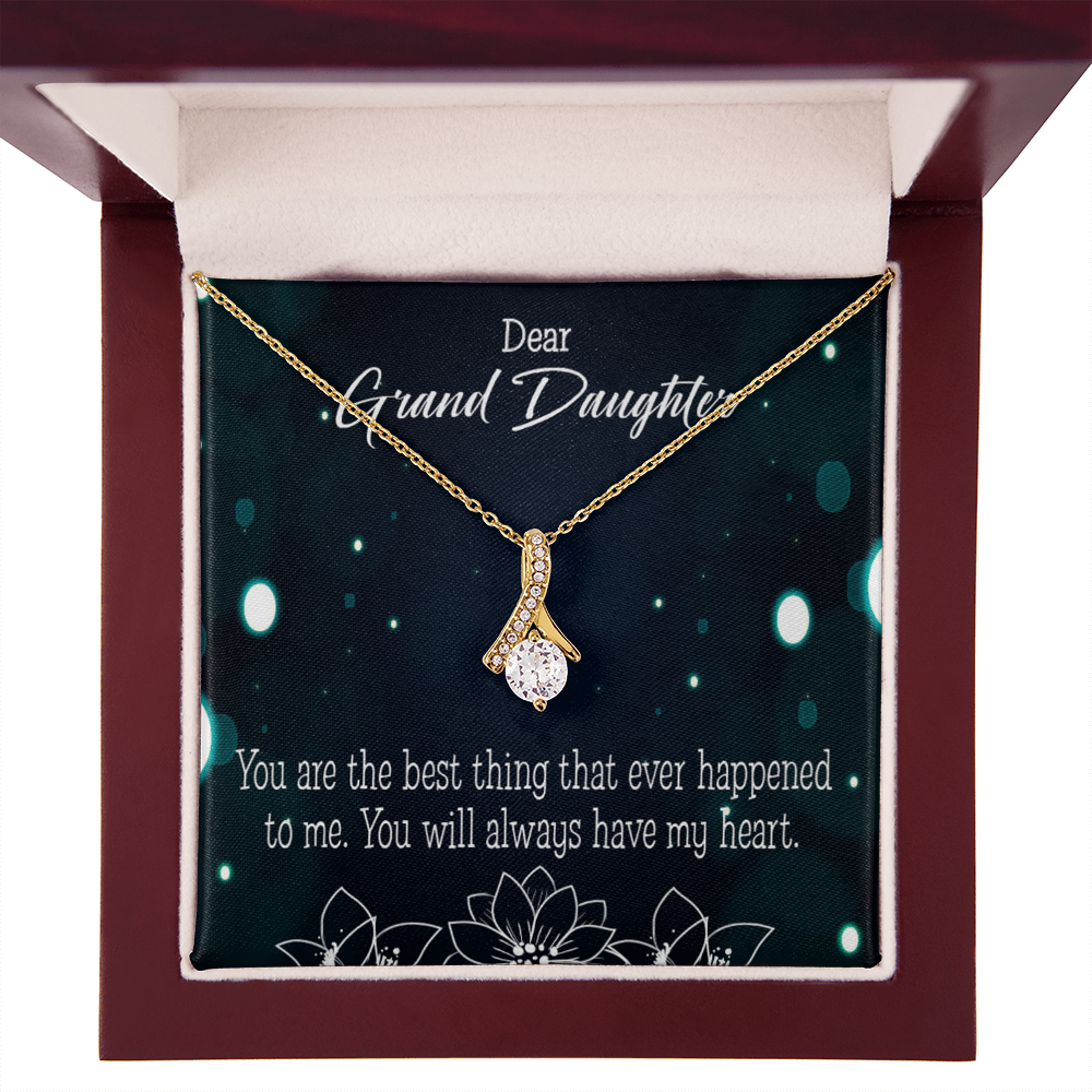 To My Granddaughter You Are the Best Alluring Ribbon Necklace Message Card-Express Your Love Gifts