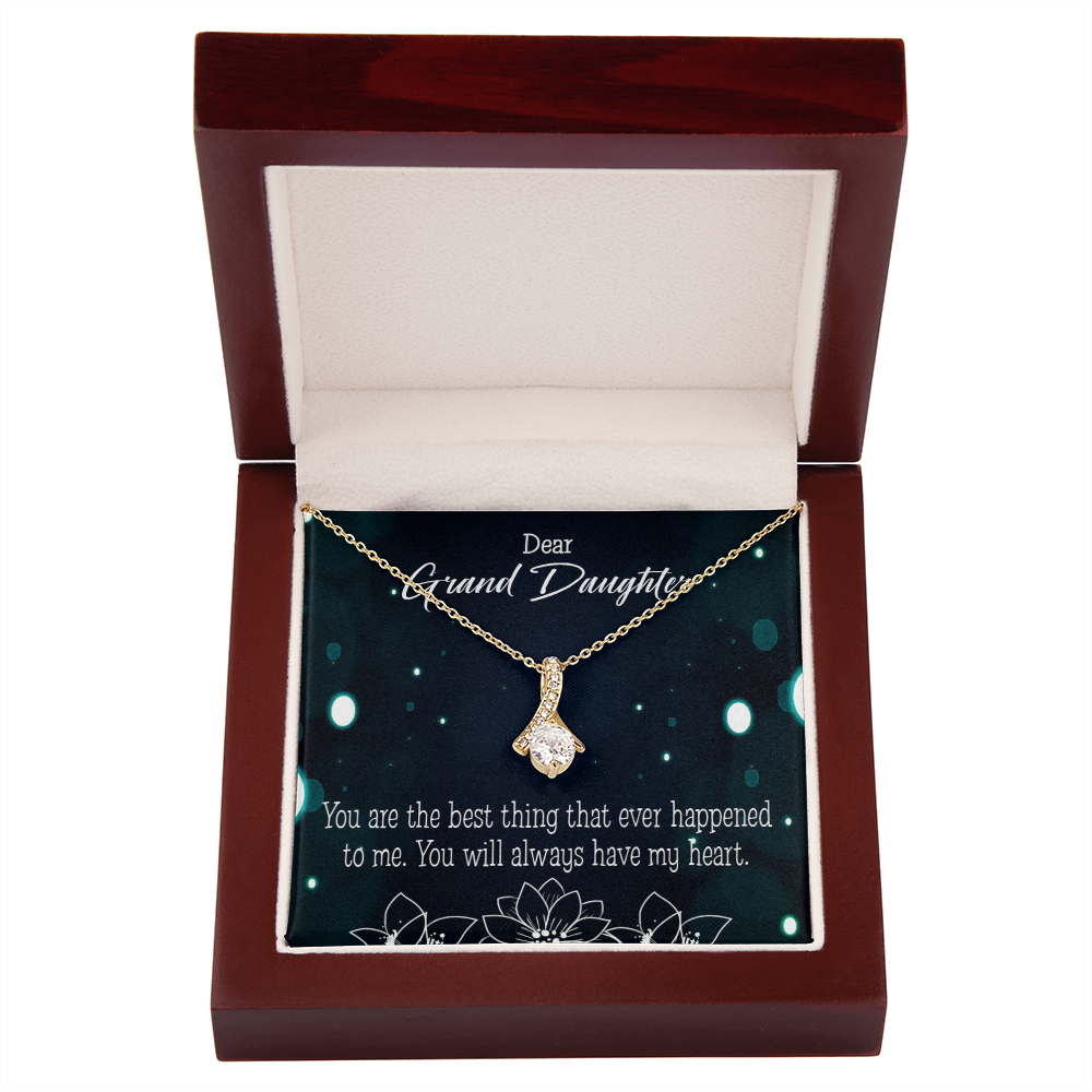 To My Granddaughter You Are the Best Alluring Ribbon Necklace Message Card-Express Your Love Gifts