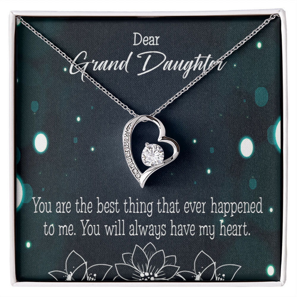 To My Granddaughter You Are The Best Forever Necklace w Message Card-Express Your Love Gifts