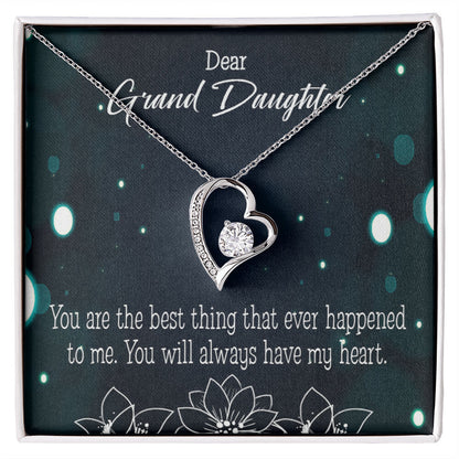 To My Granddaughter You Are The Best Forever Necklace w Message Card-Express Your Love Gifts