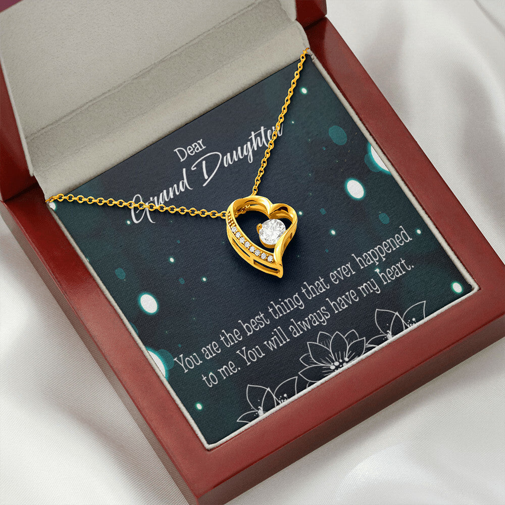 To My Granddaughter You Are The Best Forever Necklace w Message Card-Express Your Love Gifts