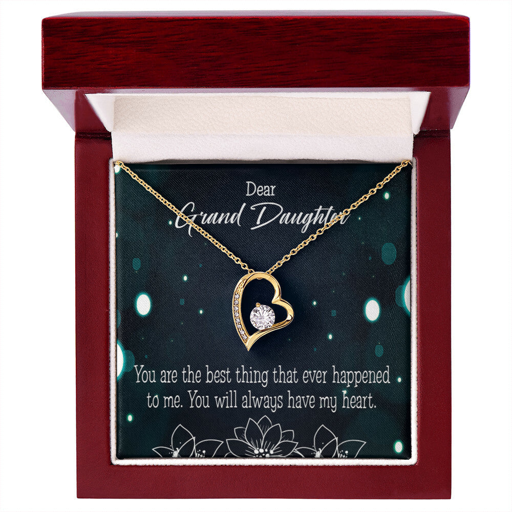 To My Granddaughter You Are The Best Forever Necklace w Message Card-Express Your Love Gifts