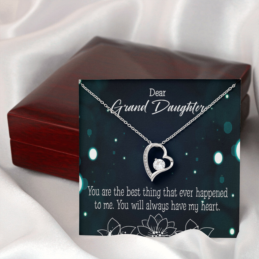 To My Granddaughter You Are The Best Forever Necklace w Message Card-Express Your Love Gifts