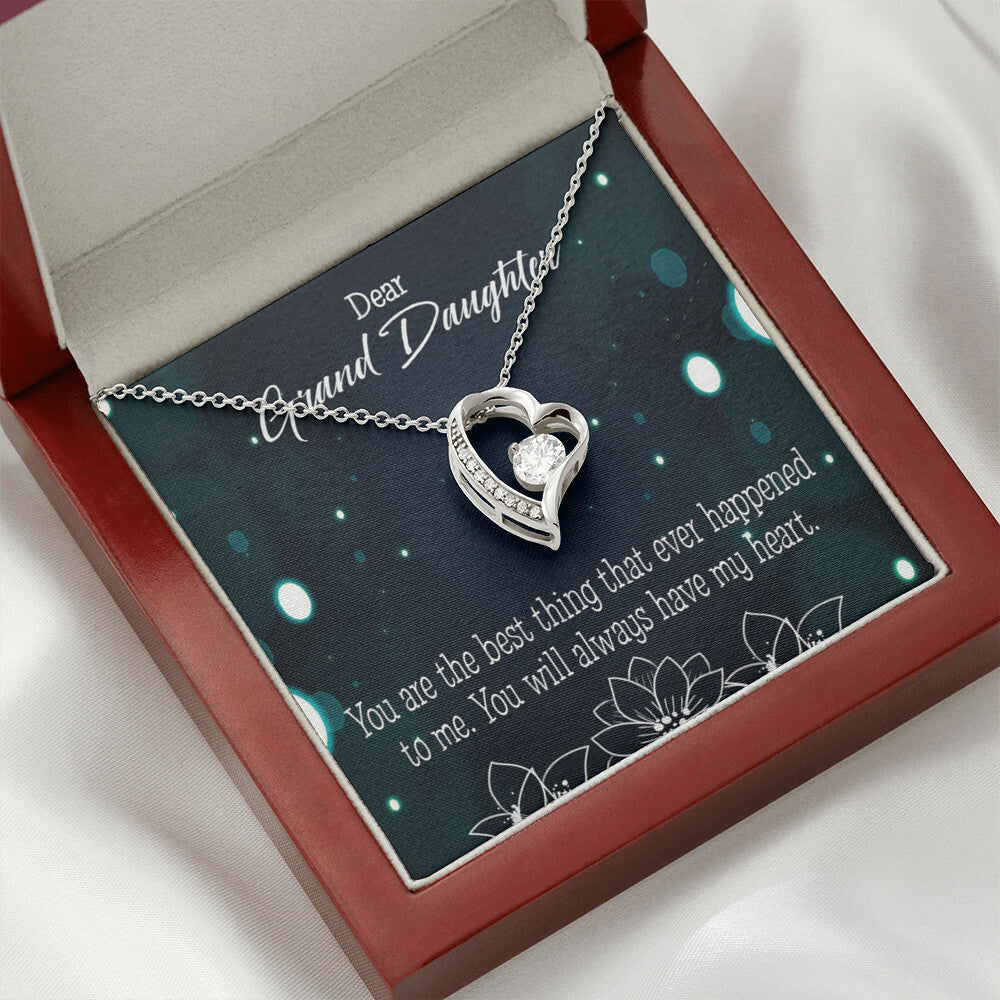 To My Granddaughter You Are The Best Forever Necklace w Message Card-Express Your Love Gifts