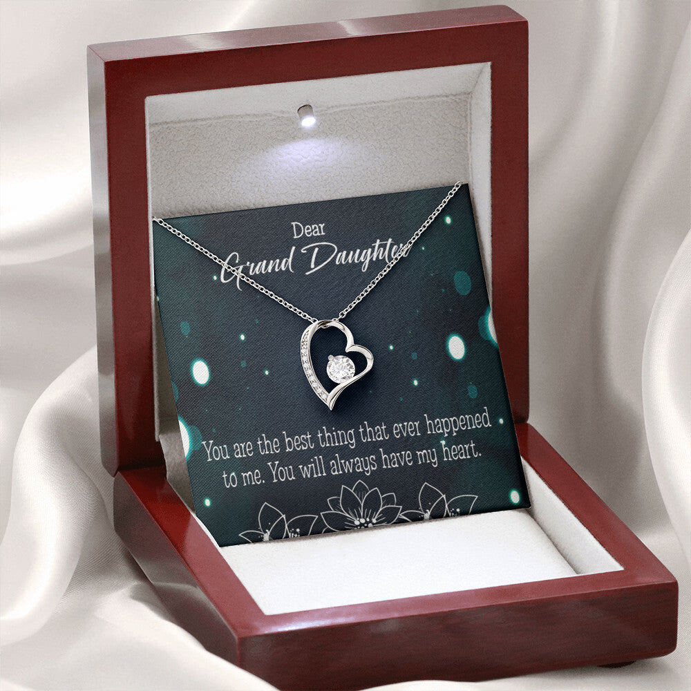 To My Granddaughter You Are The Best Forever Necklace w Message Card-Express Your Love Gifts