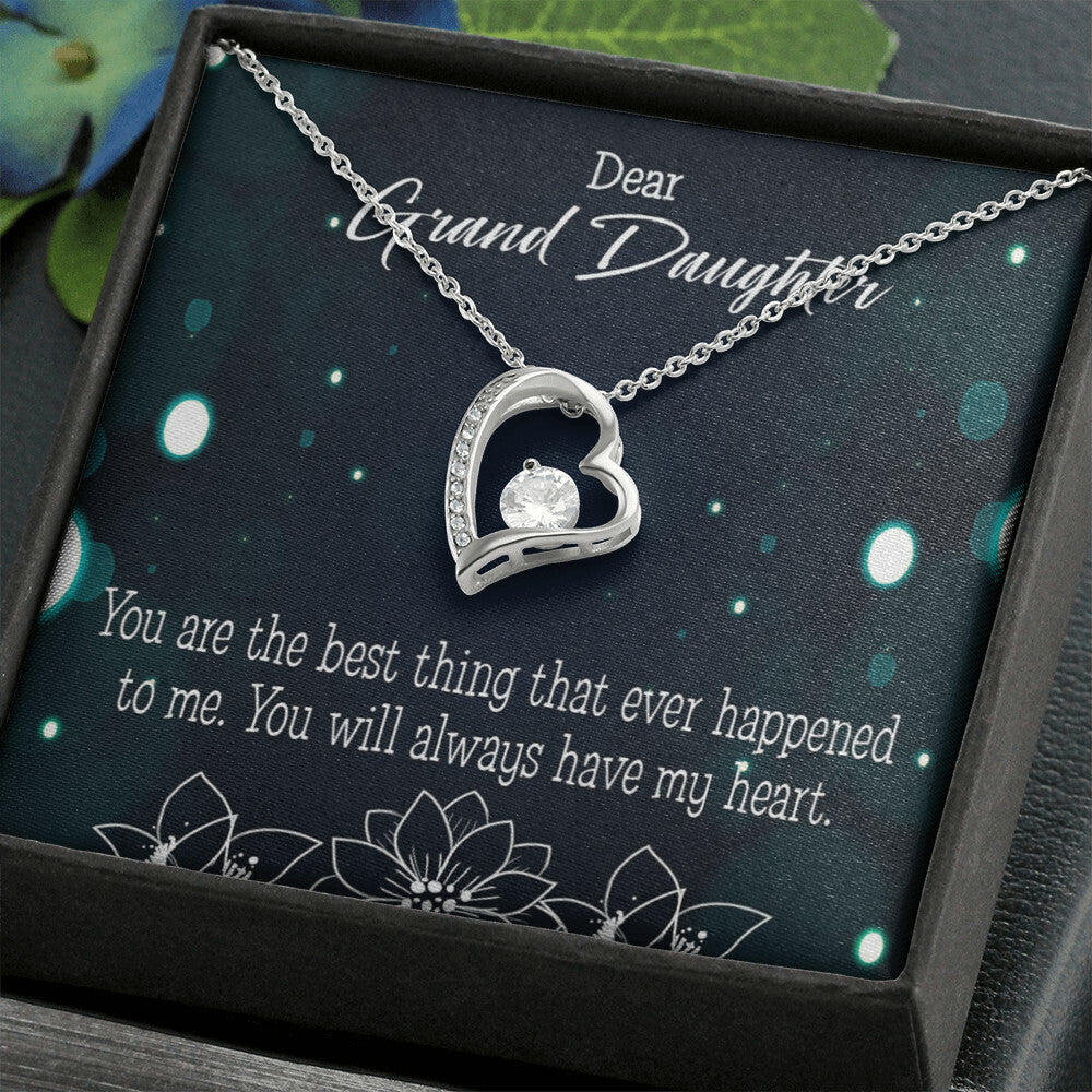 To My Granddaughter You Are The Best Forever Necklace w Message Card-Express Your Love Gifts