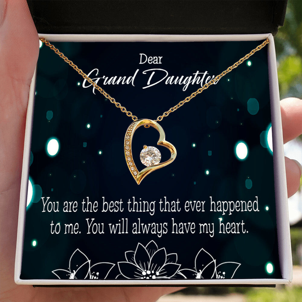 To My Granddaughter You Are The Best Forever Necklace w Message Card-Express Your Love Gifts