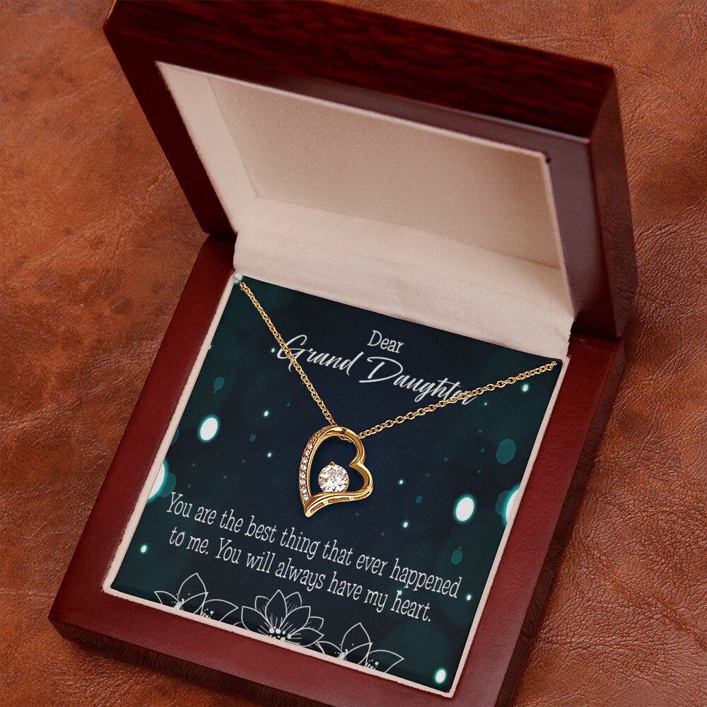 To My Granddaughter You Are The Best Forever Necklace w Message Card-Express Your Love Gifts
