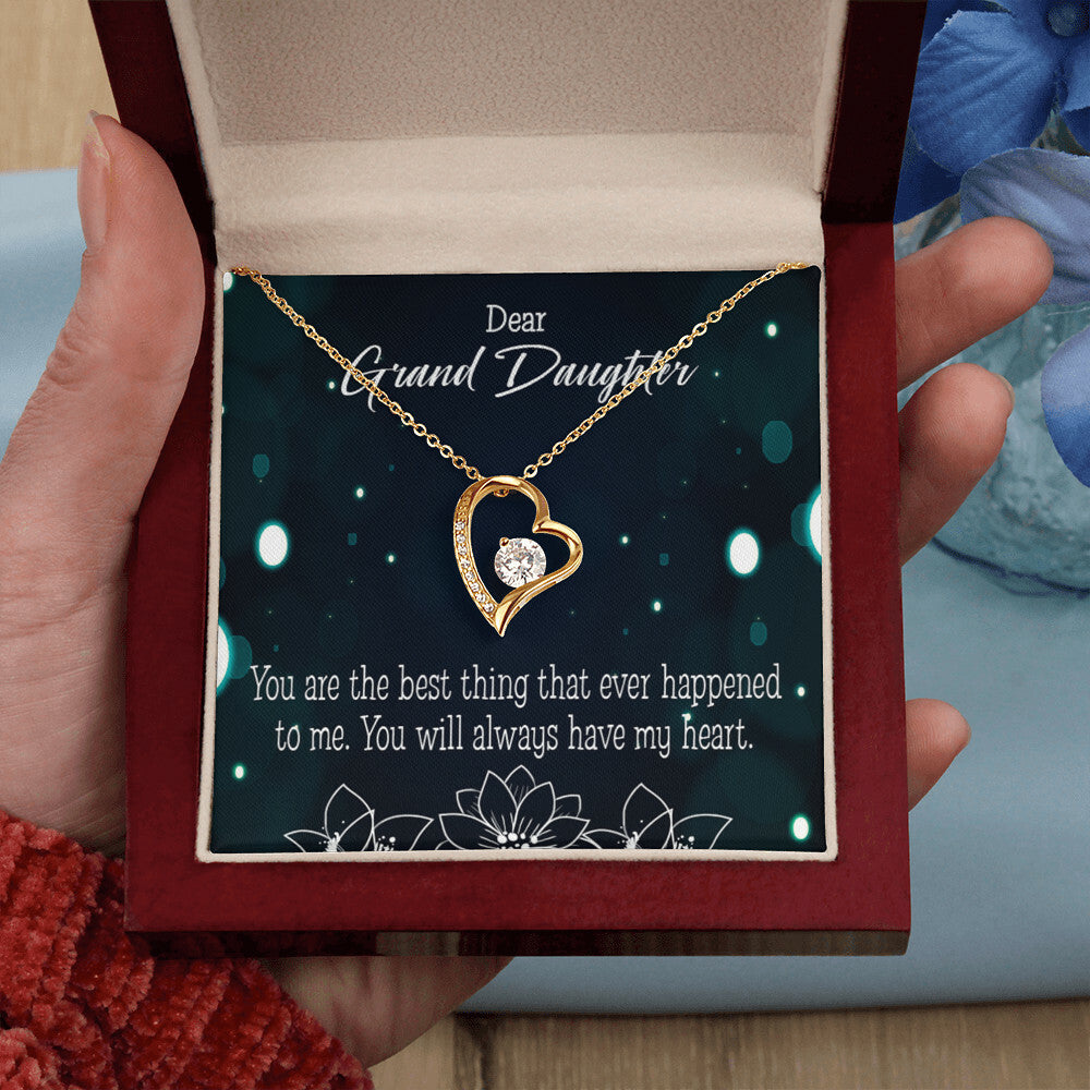 To My Granddaughter You Are The Best Forever Necklace w Message Card-Express Your Love Gifts