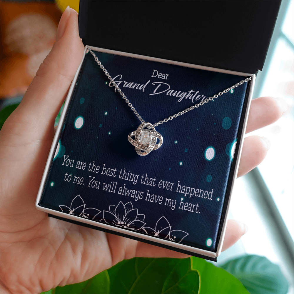 To My Granddaughter You Are the Best Infinity Knot Necklace Message Card-Express Your Love Gifts