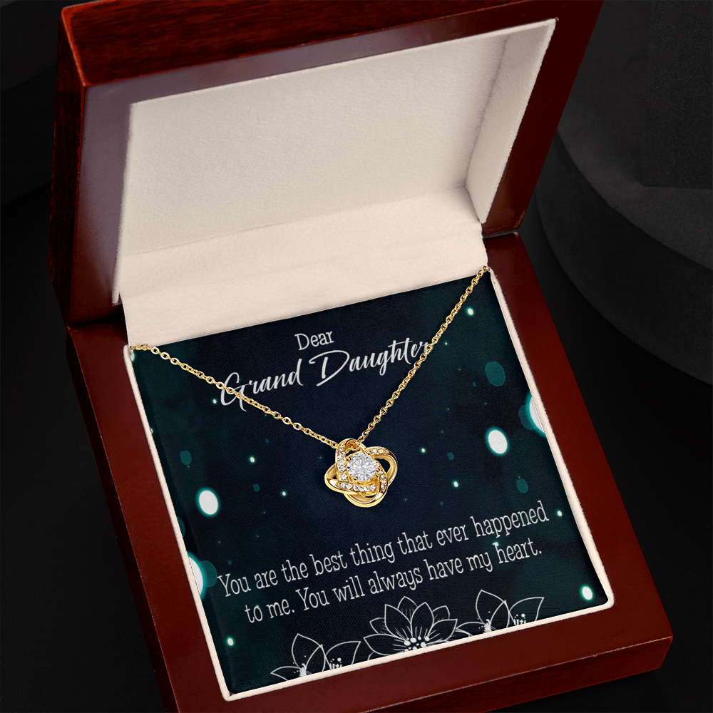 To My Granddaughter You Are the Best Infinity Knot Necklace Message Card-Express Your Love Gifts