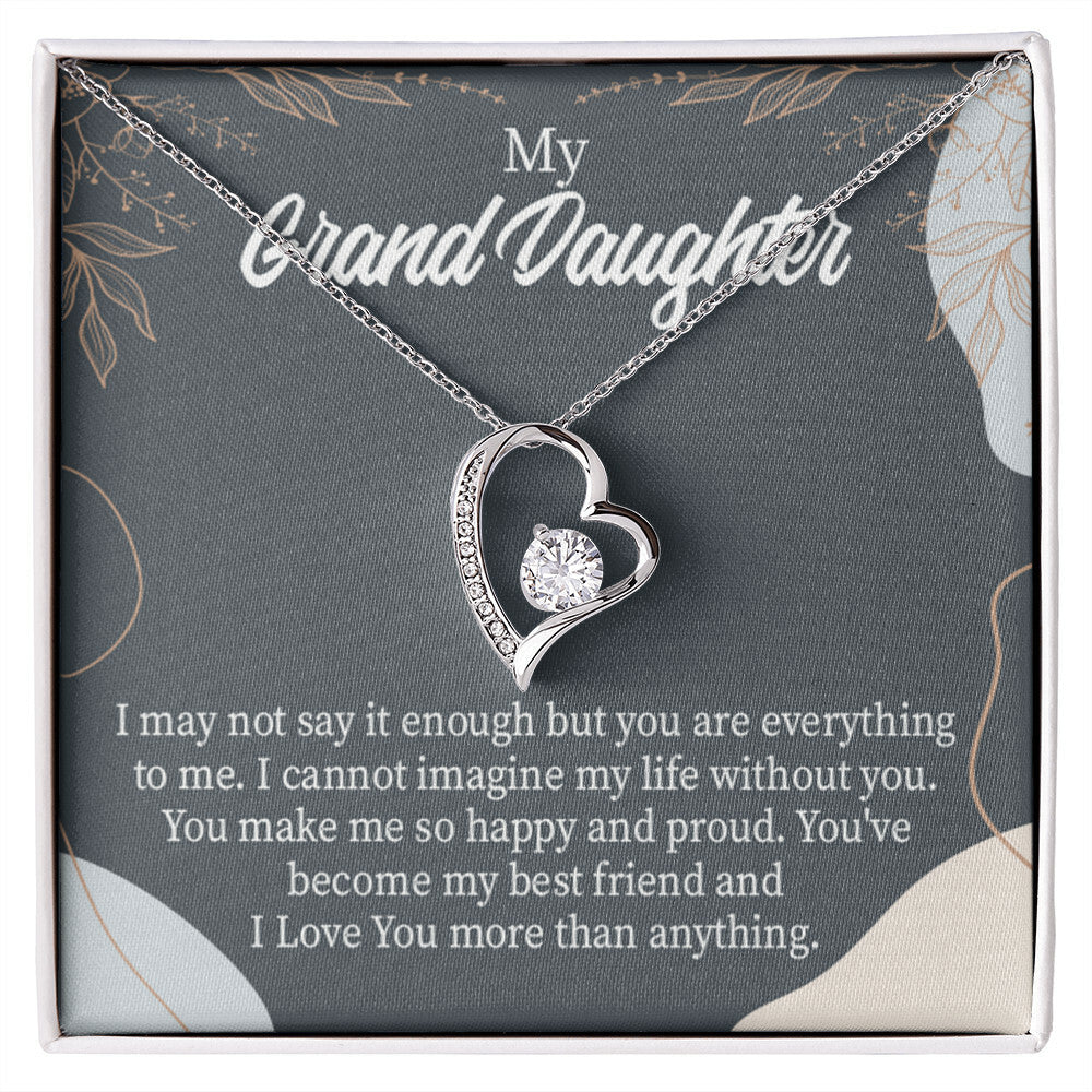 To My Granddaughter You Make Me Forever Necklace w Message Card-Express Your Love Gifts