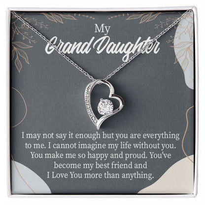 To My Granddaughter You Make Me Forever Necklace w Message Card-Express Your Love Gifts