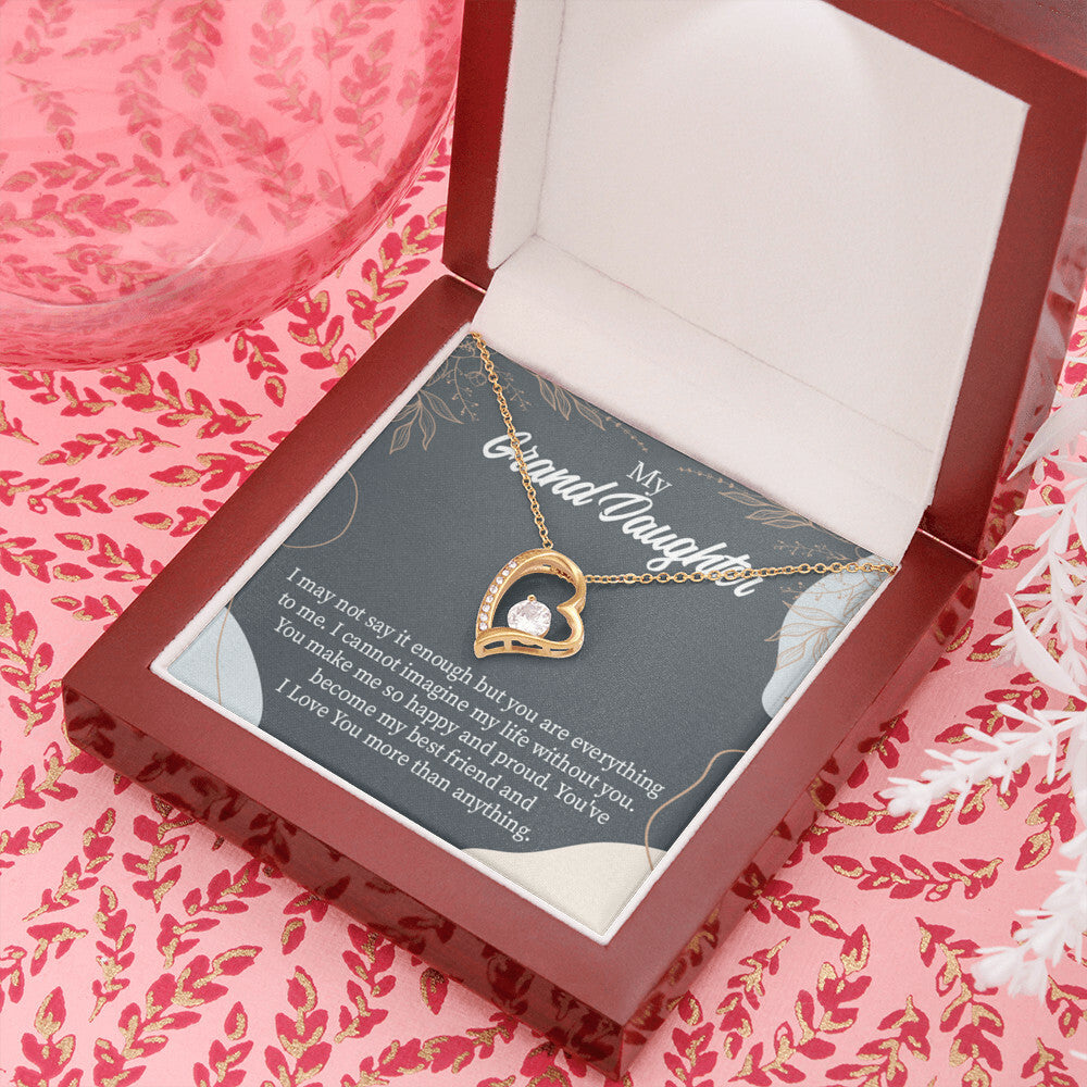 To My Granddaughter You Make Me Forever Necklace w Message Card-Express Your Love Gifts
